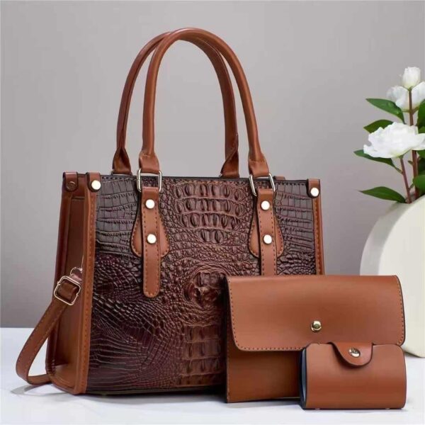 Crocodile Pattern Texture Handbag - Image 6