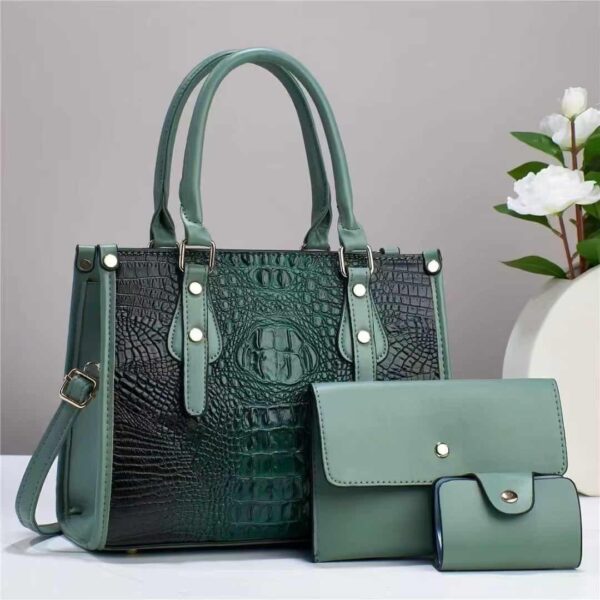 Crocodile Pattern Texture Handbag - Image 4