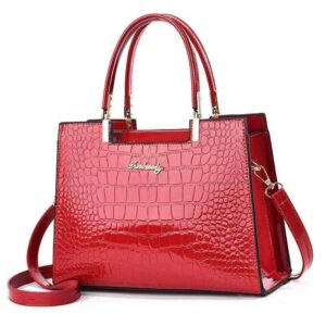 Shiny Patent Leather Crocodile Pattern
