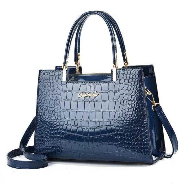 Shiny Patent Leather Crocodile Pattern - Image 5