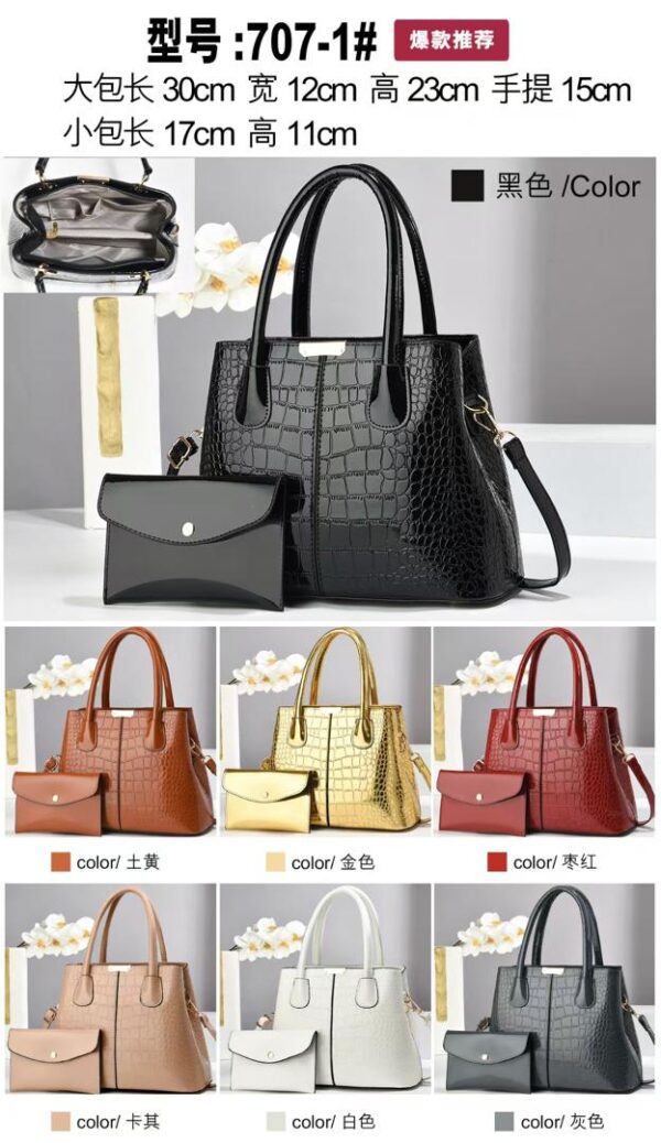 shinny cooperate crocodile pattern bag