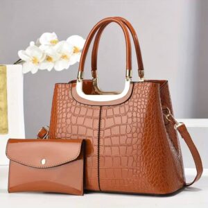 crocodile skin designed handbag